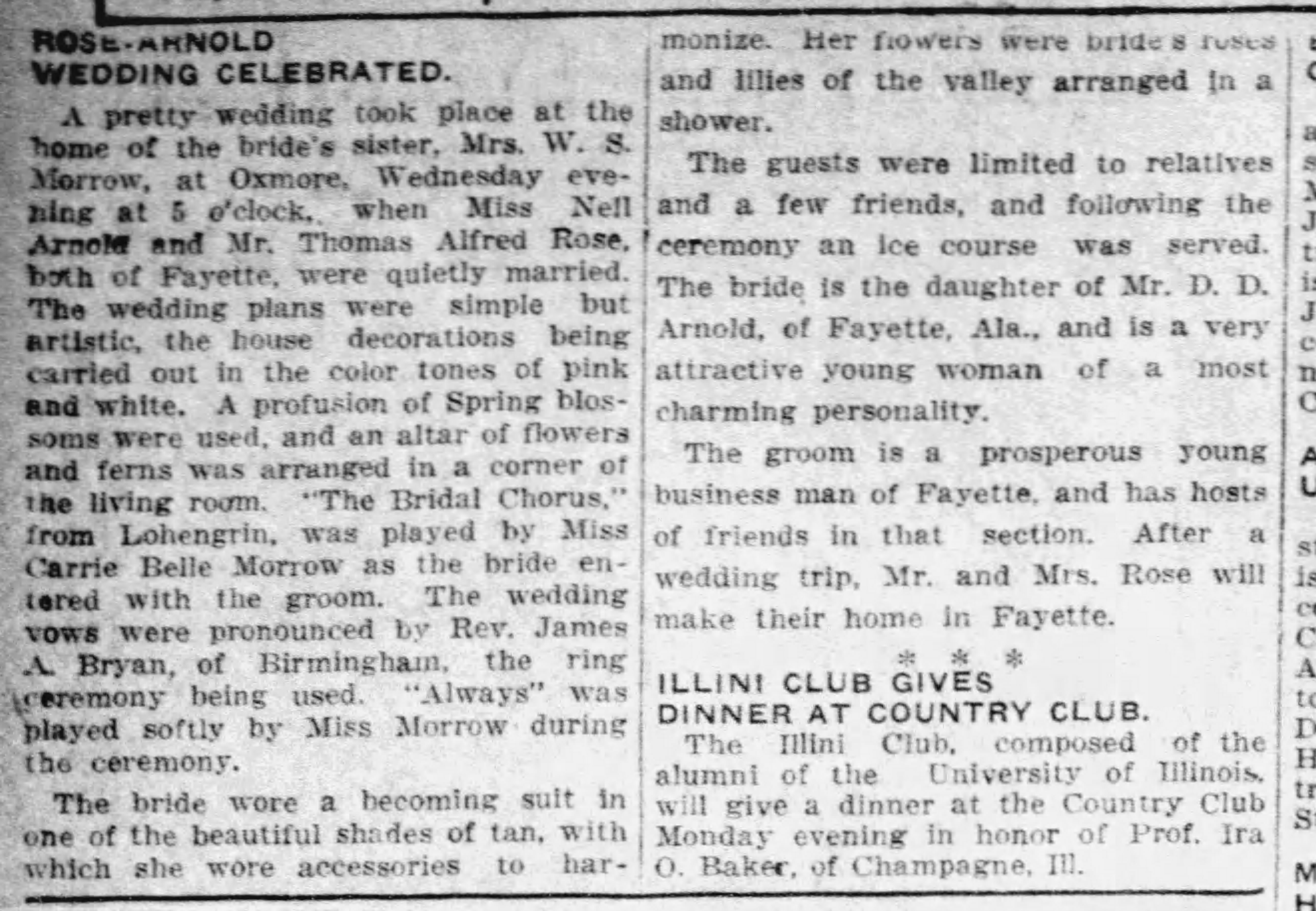 Rose-Arnold Wedding Celebrated